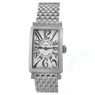 Pre-owned Franck Muller Long Island 902QZ Silver Dial Ladies Watch (blue, arb17315)