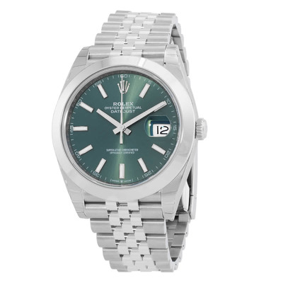 Rolex Datejust 41 Mens Automatic Mint Green Dial Jubilee Watch M126300-0020 (green, arb7554)
