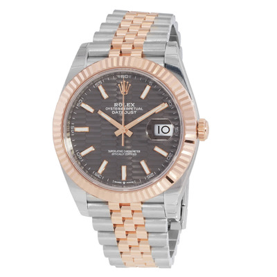 Rolex Datejust 41 M126331-0020 - Slate Fluted Dial, Stainless Steel and 18kt Everose Gold (arb5709)