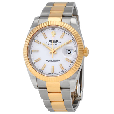 Rolex Datejust 41 WSO: White Dial Steel and Yellow Gold Oyster Mens Watch 126333WSO (arb5737)