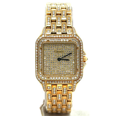 Pre-owned Cartier Panthere Ladies Watch - 18kt Yellow Gold Diamond Toned WF3072B9PVE (arb5040)