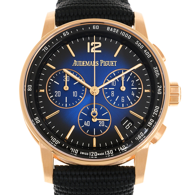 Audemars Piguet Code 11.59 Mens Chronograph Automatic Blue Dial 26393OR.OO.A002KB.03 (black, arb380)