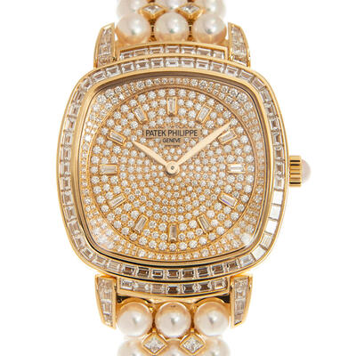 Patek Philippe 7042/1OOR-010 Gondolo Hand-Wind Diamond Dial Ladies Watch (arb4979)