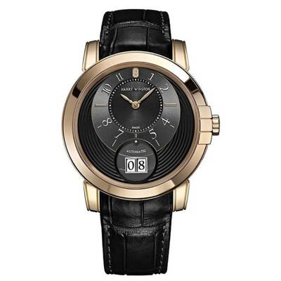 Harry Winston Midnight Black Dial Automatic Mens Watch MABD42RL in 18K Rose Gold (black, arb2547)