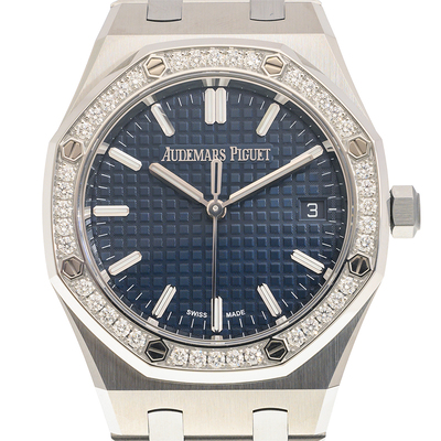 Audemars Piguet Royal Oak ''50th Anniversary'' Automatic Diamond Blue Dial Ladies Watch 77451ST.ZZ.1361ST.02 (blue, arb13471)