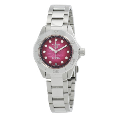 Tag Heuer Aquaracer Professional 200 Automatic Diamond Red Dial Ladies Watch WBP2414.BA0629 WBP2414.BA0622 (blue, arb7932)