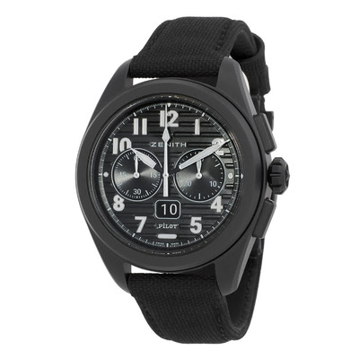 Zenith Big Date Flyback Chronograph Automatic Mens Watch, Black Ceramic Dial & Strap, Article 49.4000.3652/21.I001 (black, arb8229)