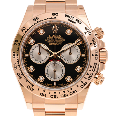 Rolex Daytona Chronograph Automatic Diamond Black Dial Mens Watch Ref 126505-0002 (black, arb6613)