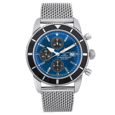 Pre-owned Breitling Superocean Heritage Chronograph Automatic Blue Dial Mens Watch A13320 (black, arb21529)
