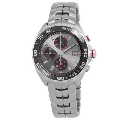 Tag Heuer Formula 1 X Senna Chronograph Automatic Grey Dial Mens Watch CAZ201D.BA0633 (black, arb5583)