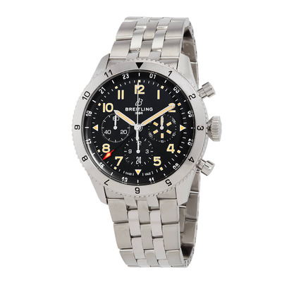**Breitling Super Avi Chronograph Automatic Chronometer AB04453A1B1A1 Black Dial Mens Watch** (black, arb22050)