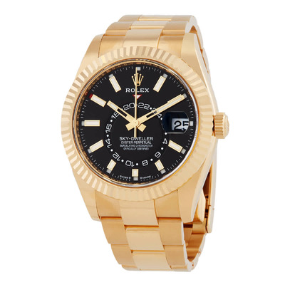 Rolex Sky-Dweller GMT Chronometer Black Dial Watch Reference 336938-0002 (black, arb4651)
