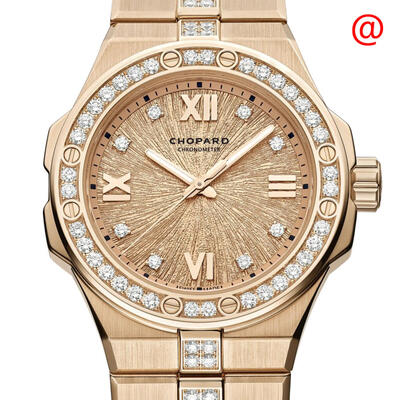 Chopard Ladies Alpine Eagle Watch 295384 5002 Rose Gold Dial Diamond Automatic Chronometer (arb2401)