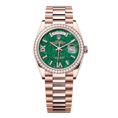 Rolex Day-Date Automatic Chronometer Diamond Green Aventurine Dial Unisex Watch, Model: 128345RBR 128345RBR-0068 (beige, arb5771)