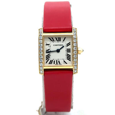 Pre-owned Cartier Tank Francaise Diamond Silver Dial Ladies Watch WE100131 (arb5049)