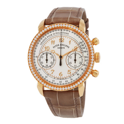 Patek Philippe Complications Silvery Opaline Dial Ladies Hand Wound Diamond Watch Ref. 7150/250R-001 (brown, arb5485)