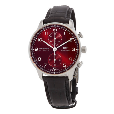 IWC Portugieser IW371616 Automatic Chronograph Burgundy Dial Mens Watch (black, arb2339)