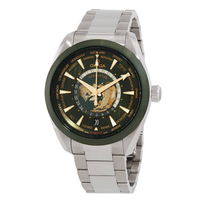 Omega Seamaster GMT Chronometer World Time Green Dial Watch 220.30.43.22.10.001 (arb4263)