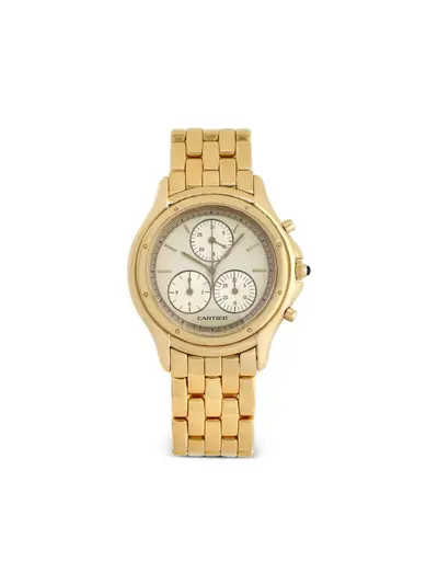 Cartier Cougar 22881312 - Pre-owned 33mm Gold-tone Baton Dial Chronograph (arb129)