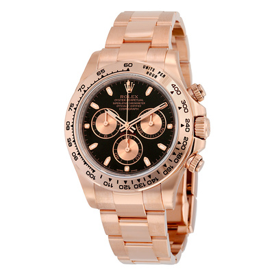 Pre-owned Rolex Cosmograph Daytona 18K Everose Gold Automatic Mens Watch 116505BKSO (black, arb24527)