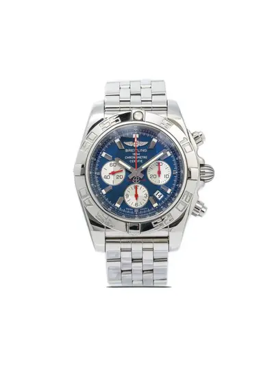 Breitling Chronomat Pre-Owned 22446628 - Blue Index Dial Day-Date Display with Stainless Steel Case, Sapphire Crystal, Automatic Movement (arb10)