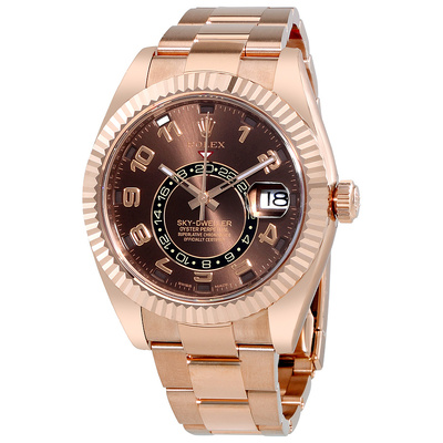 Pre-Owned Rolex Sky Diver GMT Automatic Chocolate Dial Mens Watch 326935chao (brown, arb20699)