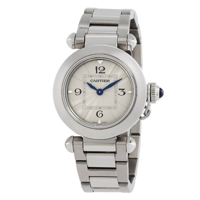 Cartier Pasha De Cartier Ladies Watch WSPA0021: Analog Quartz Silver Dial with Stainless Steel Bracelet (arb2281)