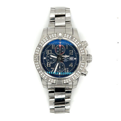 A1337153/BC28-168A Pre-Owned Breitling Super Avenger II Chronograph Automatic Mens Watch (black, arb3764)
