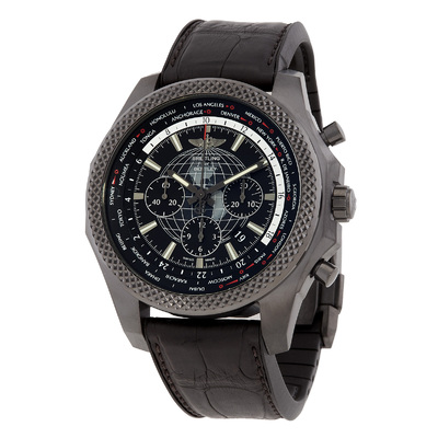 Breitling Bentley Chronograph Automatic Black (Globe) Dial Mens Watch - Ref: mb0521v4/be46-244s.m20dsa.4 (black, arb7117)