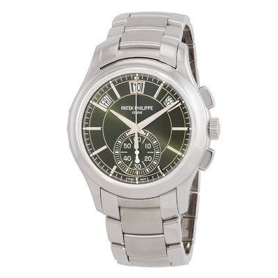 Patek Philippe Complications Chronograph Automatic Green Dial Mens Watch Reference 5905-1A 5905-1A-001 (green, arb6414)
