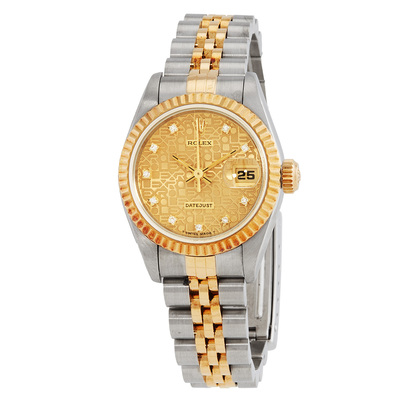 Pre-owned Rolex Datejust 69173CDJ - Yellow Gold Dial Ladies Automatic Watch (arb23607)