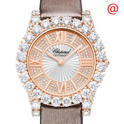 Chopard L'Heure du Diamant 35mm Automatic Diamond Silver Dial Ladies Watch Model Number:139419-5601 (brown, arb1466)