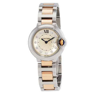Pre-owned Cartier Ballon Bleu Quartz Diamond Ladies Watch WE902030 (black, arb13742)