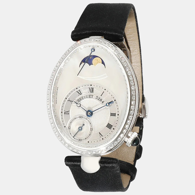 Breguet Queen Of Naples White MOP 18K White Gold Automatic Women's Watch (Reference: 912779) (white, arb8397)