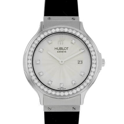 PRE-OWNED HUBLOT CLASSIC FUSION QUARTZ DIAMOND GREY DIAL MEN'S WATCH 1405.1 (black, arb13332)