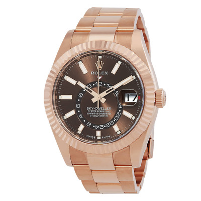 Rolex Sky Dweller 336935-0002 Mens Automatic Chronometer GMT Rose Gold Dial (brown, arb4650)