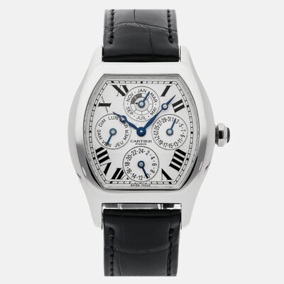 Cartier Men's Automatic Wristwatch Silver Platinum Tortue Ref: W1540551 918586 (arb9043)
