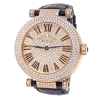 Pre-owned Franck Muller Master Of Complication Quartz Diamond Mens Watch 4200 QZ R D3 CD (black, arb6841)