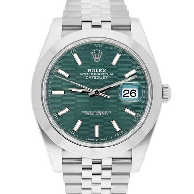 Rolex Datejust 41 Mint Green Fluted Dial Automatic Mens Watch Reference M126300-0022 (green, arb7556)