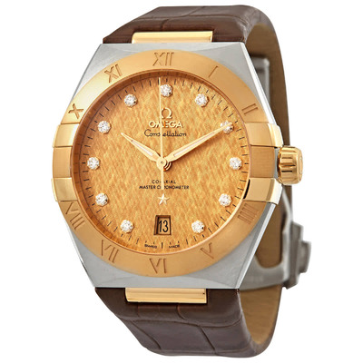 Omega Constellation Automatic Diamond Men's Watch, Model 13123392058001 (beige, arb4054)