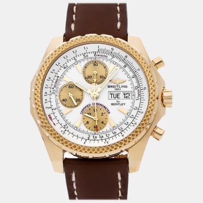 Breitling Bentley Chronograph 18k Yellow Gold Men's Watch - Model RBM189450/974928 (white, arb8426)
