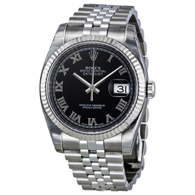 Pre-owned Rolex Oyster Perpetual Black Dial Mens Watch Model 116234BKRJ (black, arb23969)