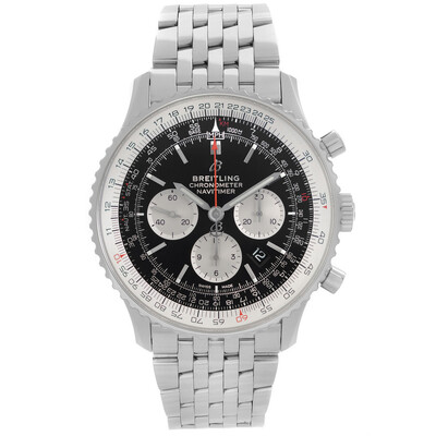 Pre-owned Breitling Navitimer Chronograph AB012721-BG78-453A AB0127211B1A1 (black, arb3774)