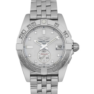 Pre-owned Breitling Galactic 36 Automatic Diamond White Dial Unisex Watch A37330 (arb3775)