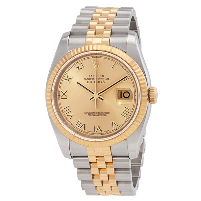 Pre-owned Rolex Oyster Perpetual Automatic Chronometer Champagne Dial Mens Watch 116233CHRJ (beige, arb25080)