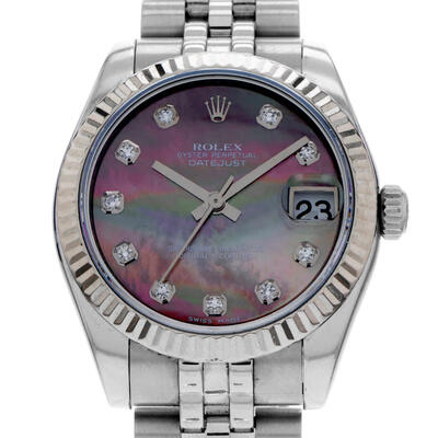 Pre-owned Rolex Datejust Automatic Chronometer Diamond Mens Watch 178274 BKMDJ (black, arb3863)