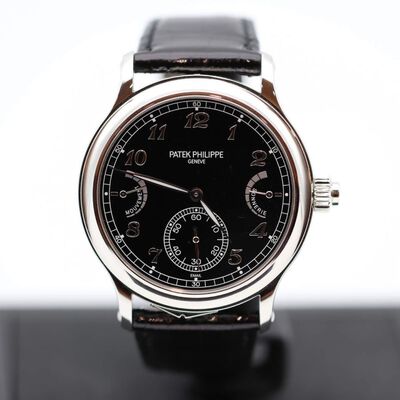 Patek Philippe 6301P-001 Hand-Wound Grande/Petite Sonnerie Black Dial Watch (black, arb4968)