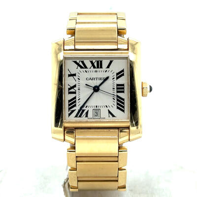 Pre-owned Cartier Tank Francaise Automatic Silver Dial Mens Watch W50001R2 (arb6805)