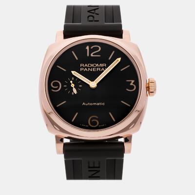 Panerai Brown 18k Rose Gold Radiomir PAM00573 Automatic Men's Wristwatch 984462 (brown, arb8969)