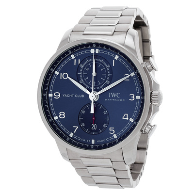 Pre-owned IWC Portugieser Chronograph Automatic Blue Dial Mens Watch IW390701 (blue, arb3740)